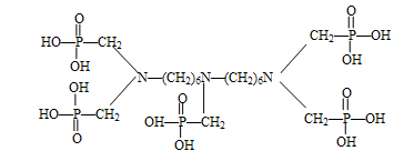 双1，6-亚己基三胺五甲叉膦酸（BHMTPMPA）结构式